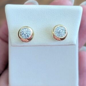 14k Dormilonas with Zirconias Earrings